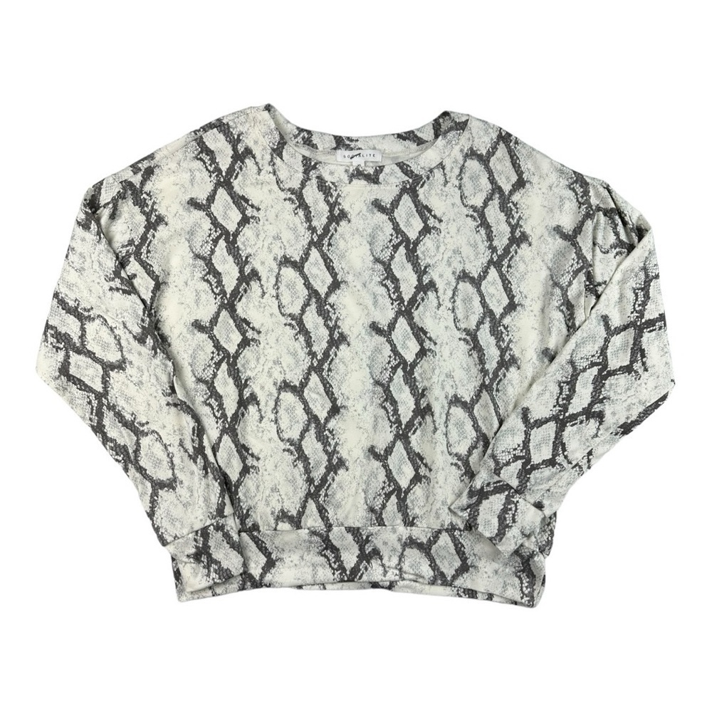 Socialite Long Sleeve Snakeskin Pattern Shirt Size XS
